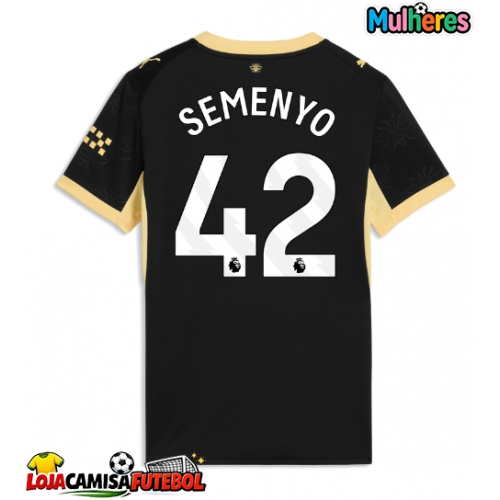 Camisa de Futebol Manchester City Antoine Semenyo #42 Equipamento Secundário Mulheres 2026-27 Manga Curta
